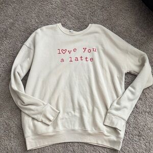 Bella Canvas Beige Sweatshirt with Pink Text